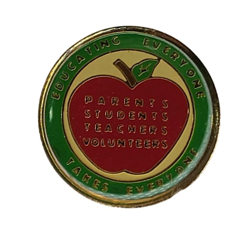 Educating Everyone Apple Hat Lapel Pin Tie Tack collectible Souvenir